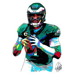 Jalen Hurts Philadelphia Eagles Football Poster Sports Print Wall Art 18x24